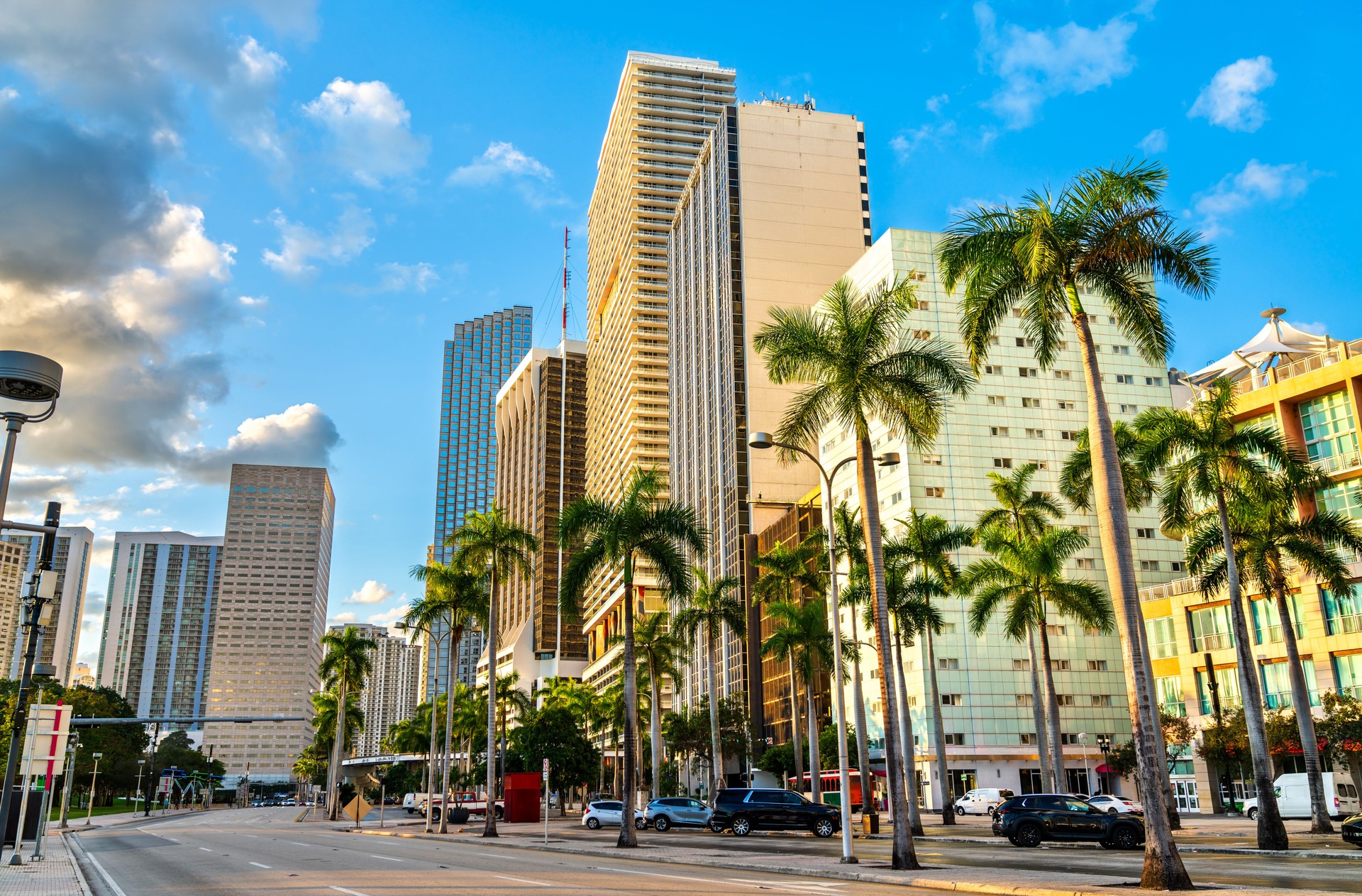 Skyscrapers of Downtown Miami at Biscayne Boulevard, Florida